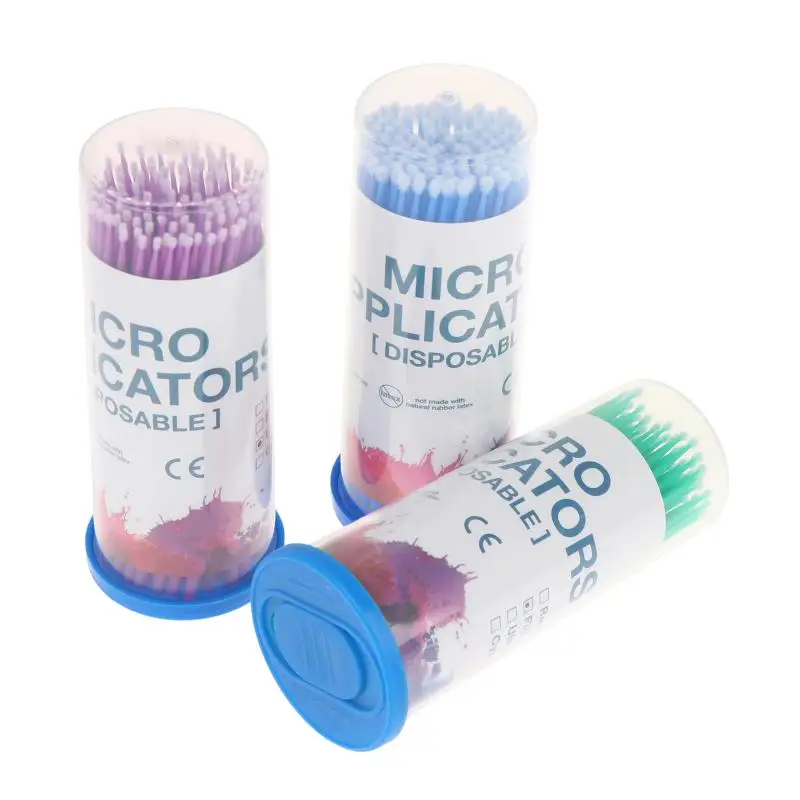 100Pcs 100Pcs Disposable Micro Brush Applicator Latex Free Fine Soft Tips For Dental Clinic Lash Extension Makeup Use.