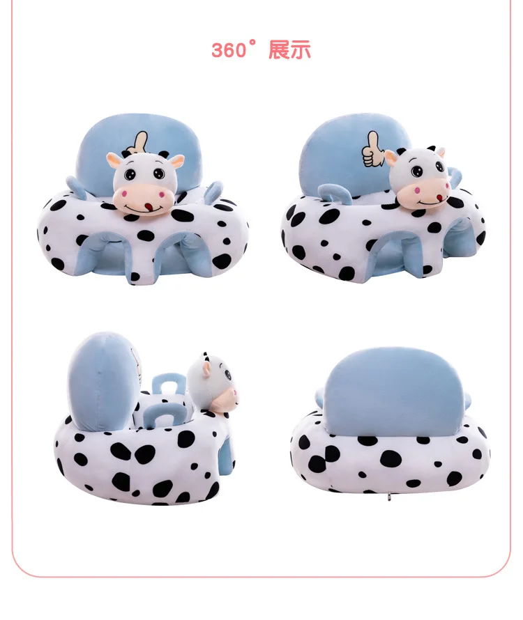 Cute Cartoon Baby Sofa Cover Aprender a sentar Assento Alimentação Cadeira Case Kids Baby Sofa Pele Infantil Baby Seat Sofá Sem Algodão