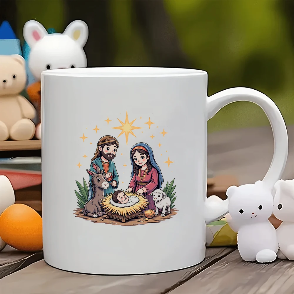 

11oz cartoon Jesus Birthday Cup + Christmas Gift Santa Claus Kids Cup Family Office Coffee Cup