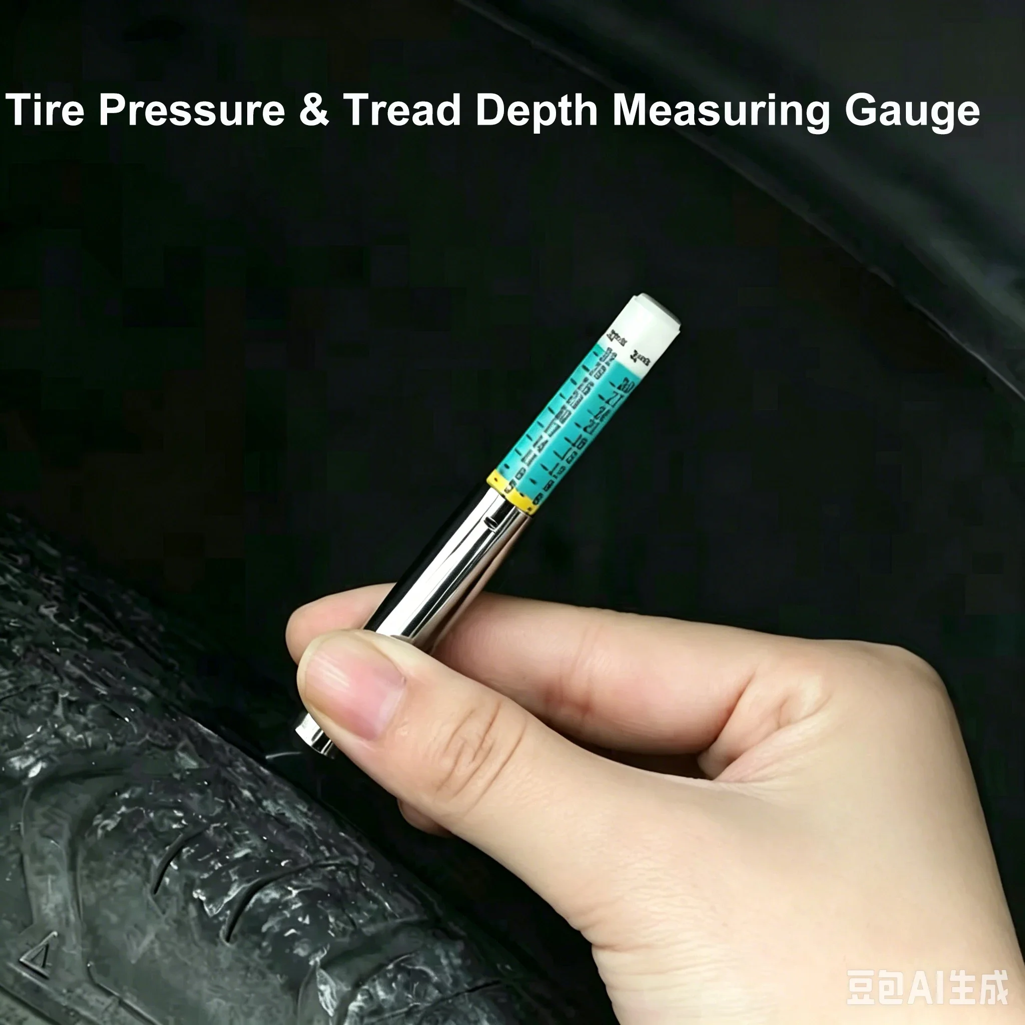 2-In-1 Pen Tire Tread Depth And Tire Pressure Gauge 25mm Dual Scale Aluminum Alloy Auto Tools For Car Motorcycle SUV Light Truck