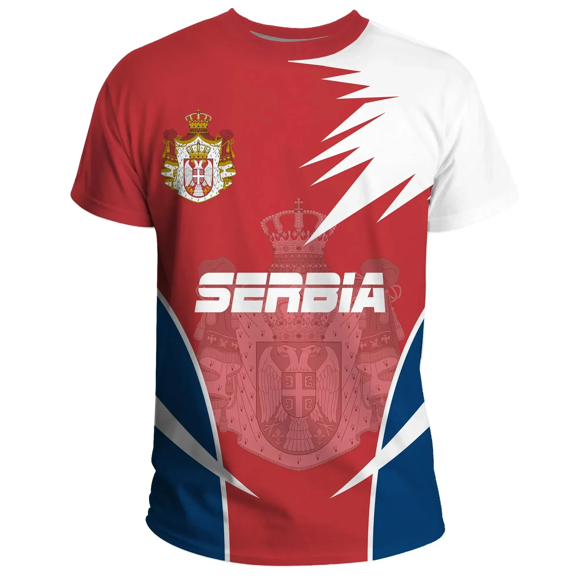 Tshirts Serbia Flag National Emblem 3D Print Summer T Shirt Fashion Kids Casual Boys Girls Round Neck Tshirt Tops Tee Clothes