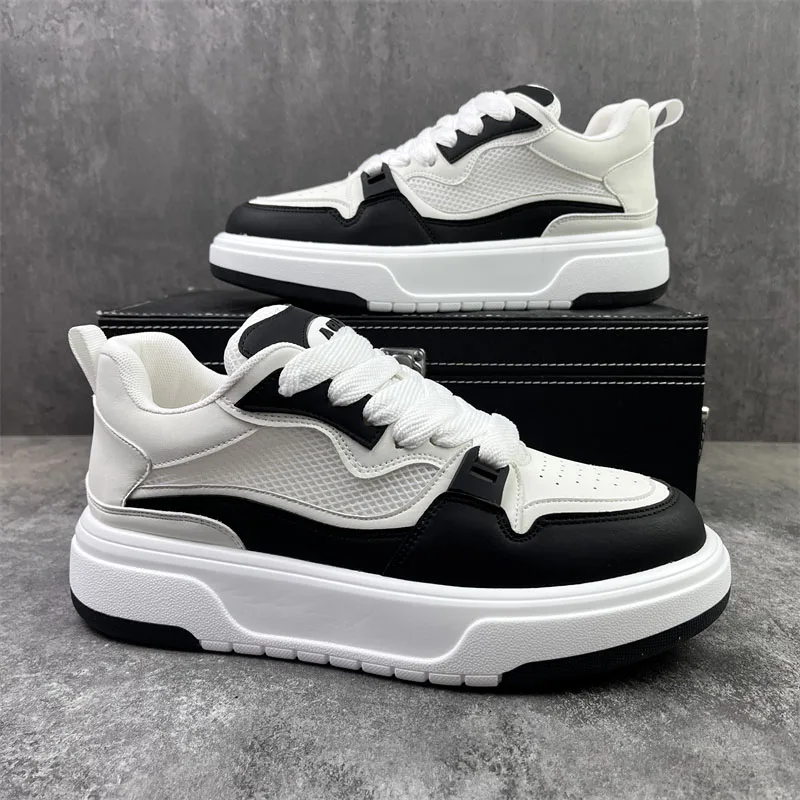 

2026 Spring and Autumn New Men's Shoes - Low-Top Leather Fashion Trendy Running Sporty Slip-On Casual Sneakers