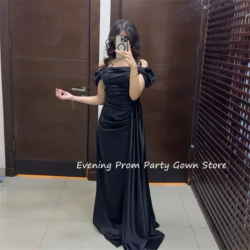 

Black Mermaid Evening Dresses Off Shoulder Satin Prom Gowns 2024 vestidos de fiestas elegantes mujer فستان سهره سعوديه