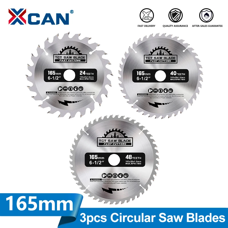 xcan-3-個-165-ミリメートル丸鋸刃-24-40-48t-木材切断ディスク-tct-超硬木工鋸刃切削工具