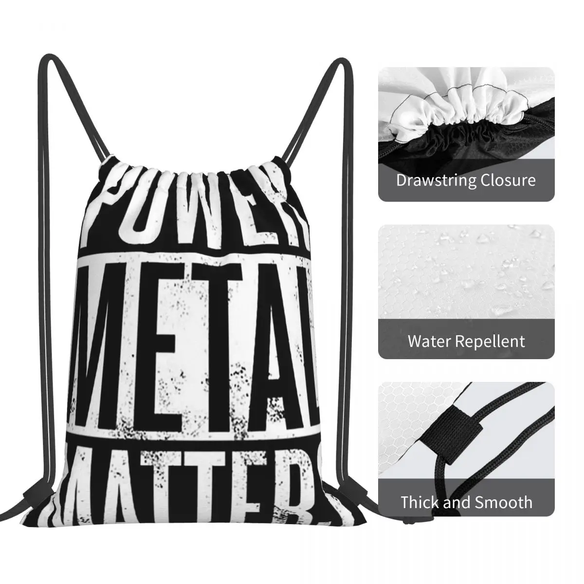 Power Metal Matters Backpacks Multi-function Portable Drawstring Bags Storage Bag Book Bags For Man Woman Students