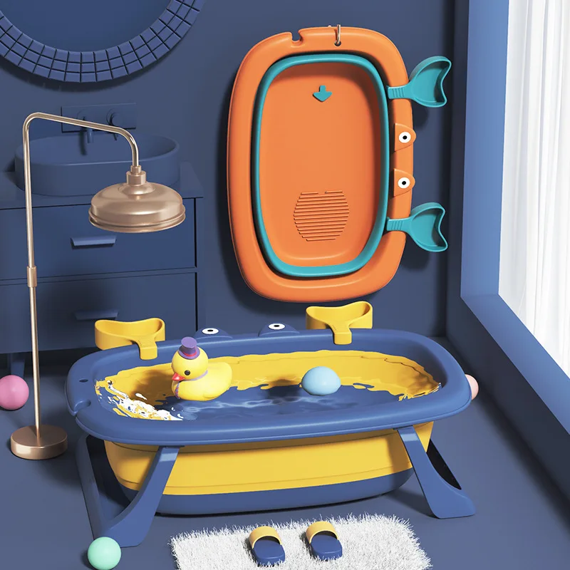 Bañera para niños y recién nacidos, Cubo de baño Universal de gran tamaño, artículos extendidos, plegable