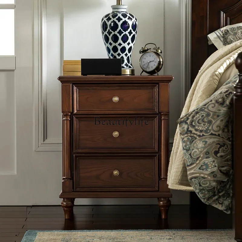 44American Furniture All Solid Wood Mini Locker Vintage Mark Bedside Table