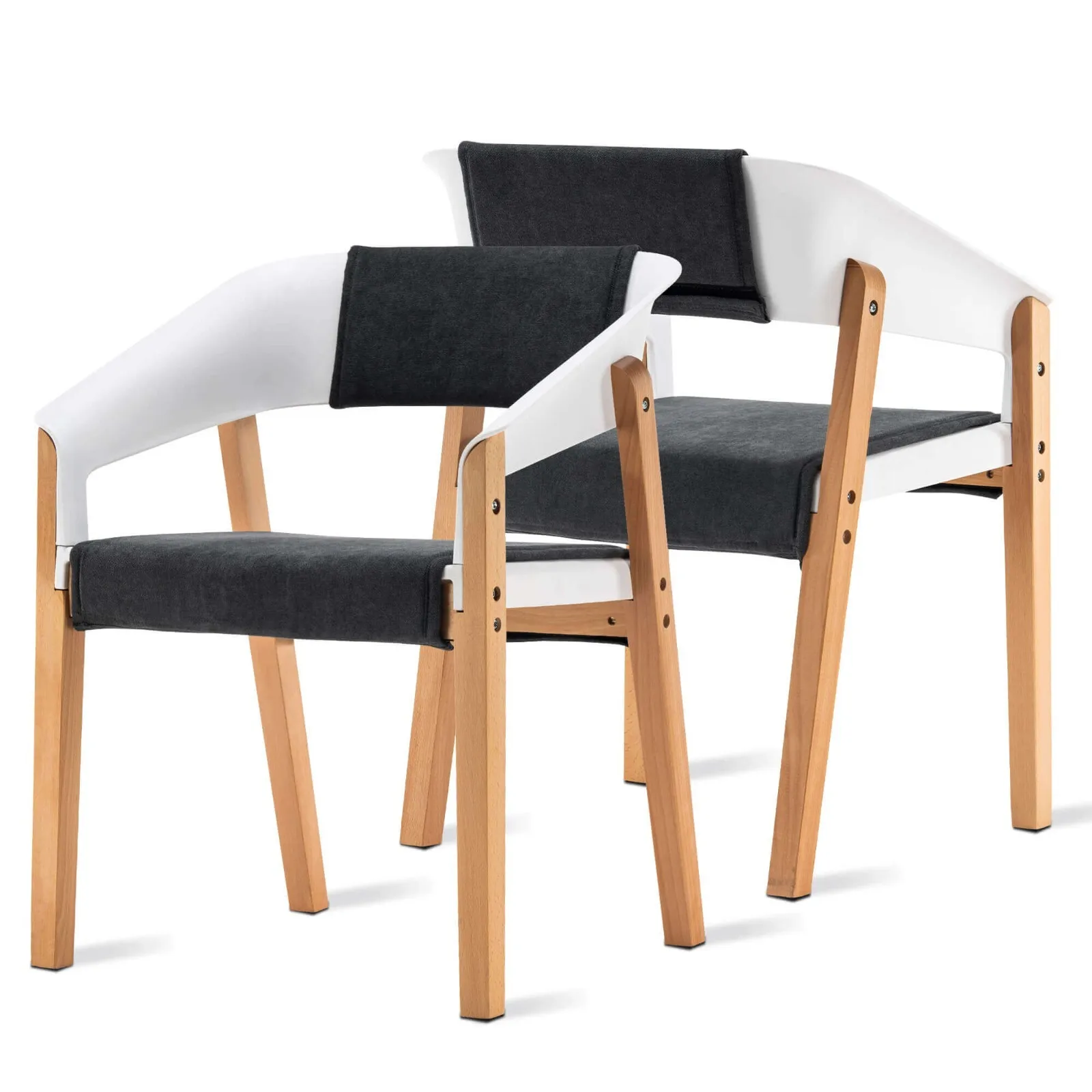 

Обеденный стул Ivinta с ножками из массива дерева, пластиковый стул для патио и кухни