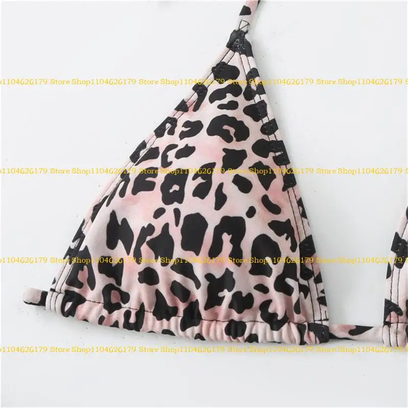 

A1A2 Women Two Pcs Split Swimwear Push Up Swimsuits Female Backless Bathing Suit Ladies Leopard Print Swimming Costume