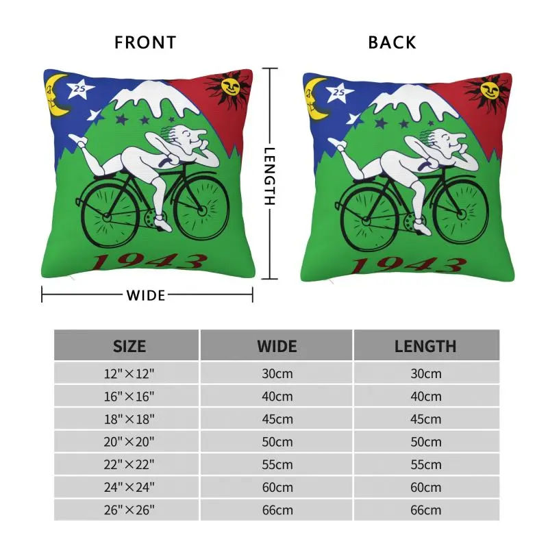 Custom Fashion Fahrrad Tag Trip Kissen bezug 40x40cm Polyester Albert Hofmann Lsd Kissen für Sofa quadratischen Kissen bezug