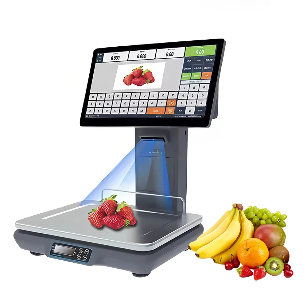 15601 AI Smart Scale POS Terminal  All-in-One Payment Station with Kitchen Order Display Integration