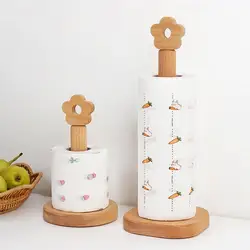Paper Towel Stand Punch-free Free Standing Movable Flower-shaped Bathroom