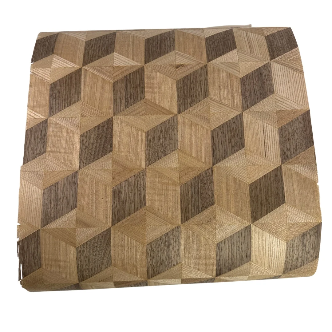 Natural Veneer 3D Parquet Square, 0.5mm, 250x40cm, For Hotel Furniture & Furniture Veneering.(Backing Non-woven Fabric)