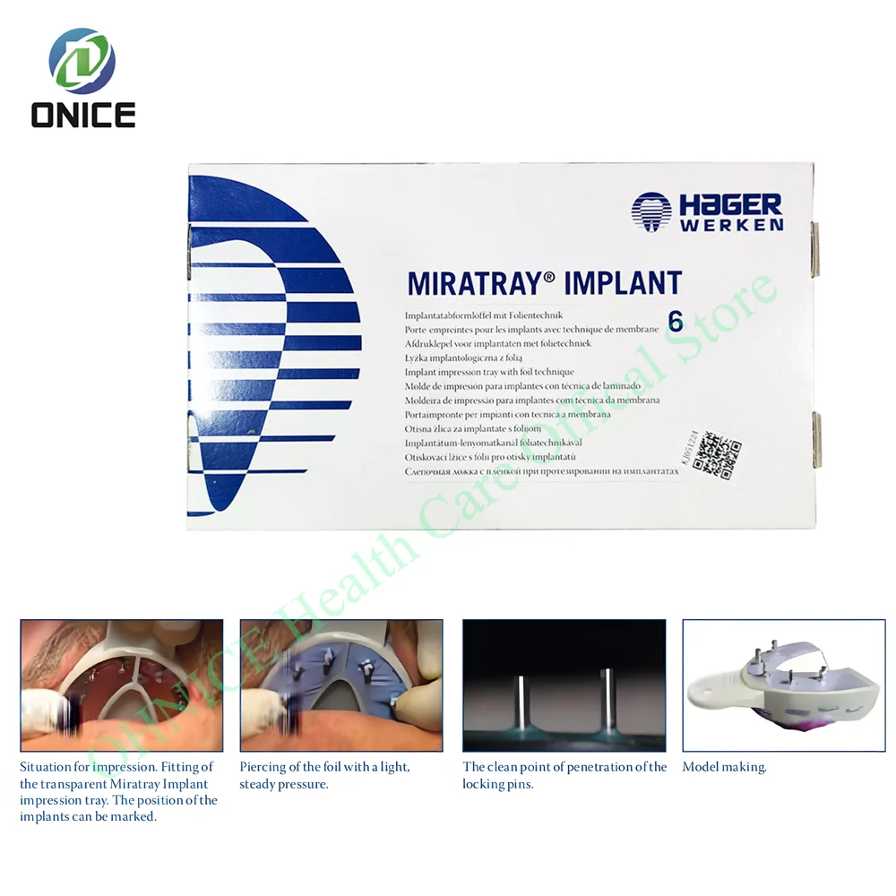 

D‌ental Miratray Advanced Implant Impression Tray with Patented Foil Tech – Full-Arch Upper/Lower Jaw, Large Size (6pcs/Box)
