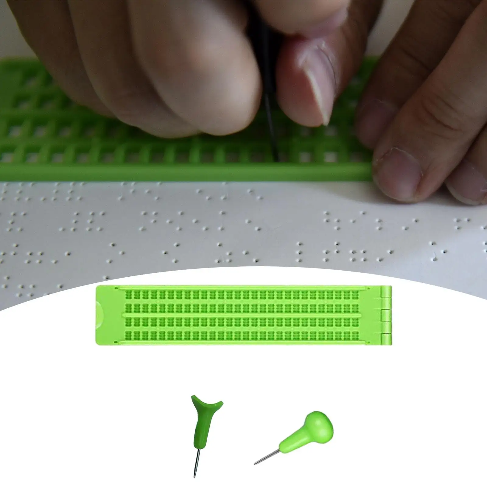 Braille Writing Board Portable Practical Sturdy for Visually Impaired Includes Two Styluses Learning Supplies for School Adults