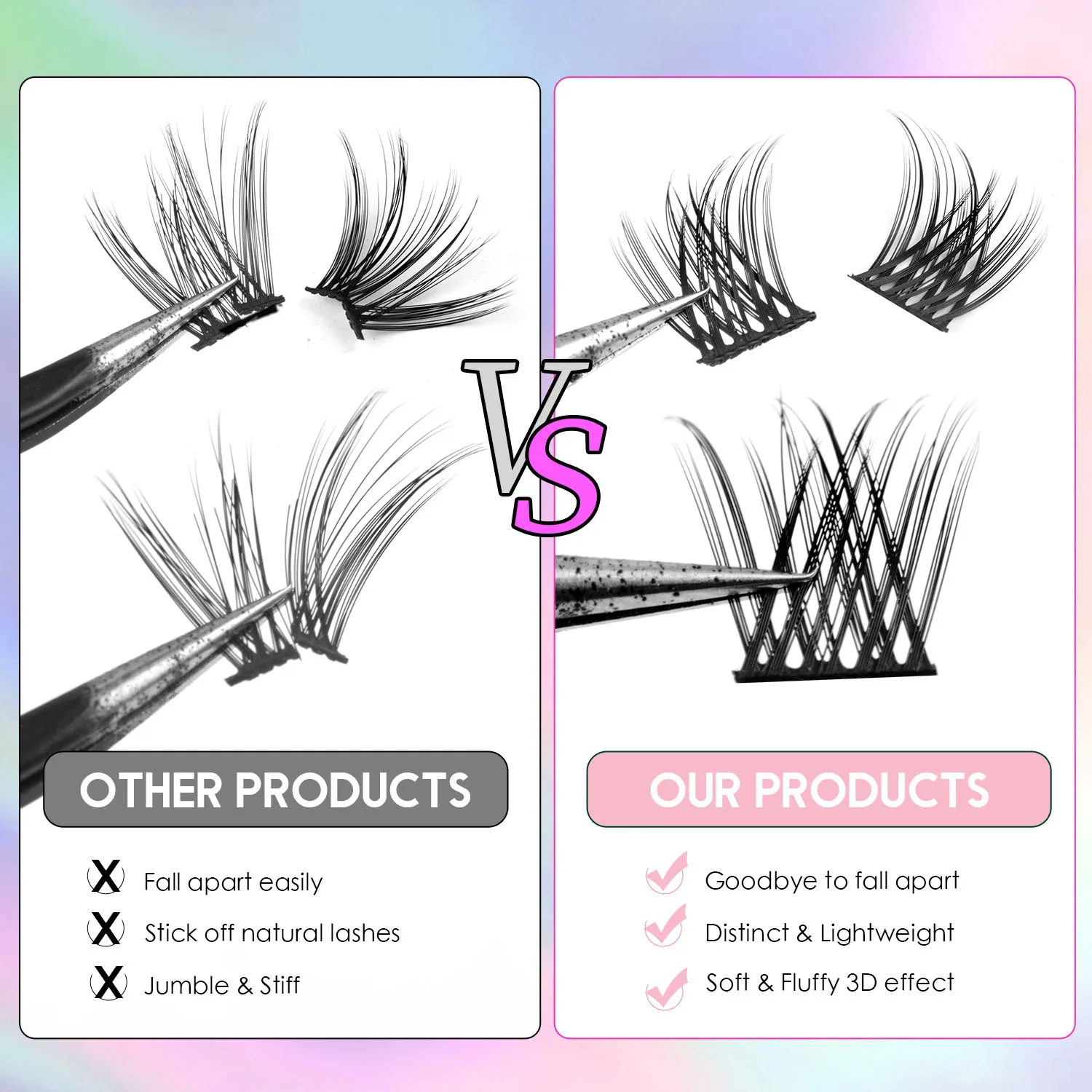 Eyelashes 12Rows Clusters Lash Bond and Seal Makeup tools DIY Lashes Extension kit for gluing Lashes Gluing Glue Accessories