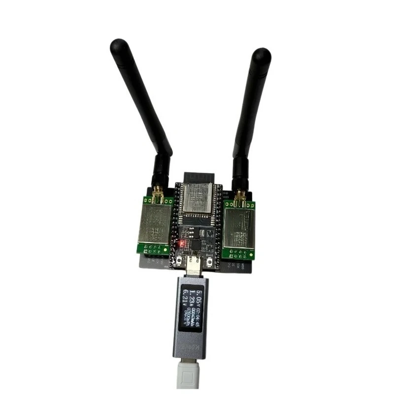 The ESP32-DevKitC NFC24L01 Bluetooth 2.4G signal amplifier EC01 is supported by the 5V2A test equipment module for IoT project