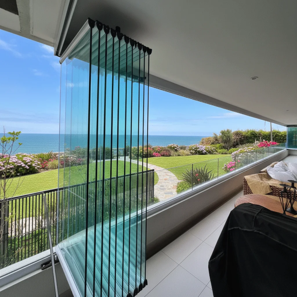 Stacking & Panoramic Features Folding Glass Door Modern Bi-fold Glass Doors New Arrival Sliding Folding Glass Door