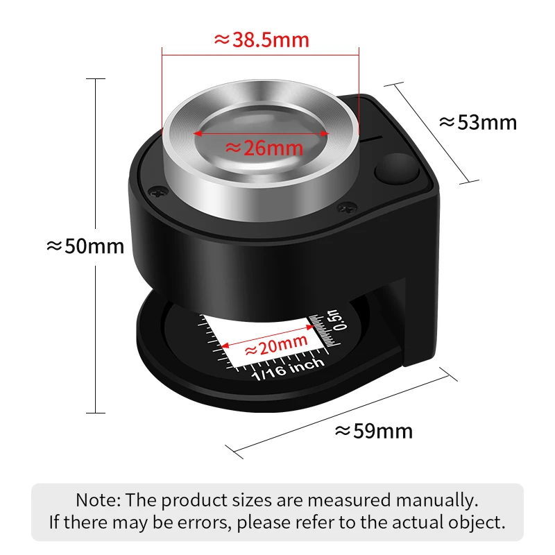 LUXIANZI 60x double layer Optical Magnifying Glass Money Stamps Jewelry Inspection Reading Loupe Type-C Portable Metal Magnifier