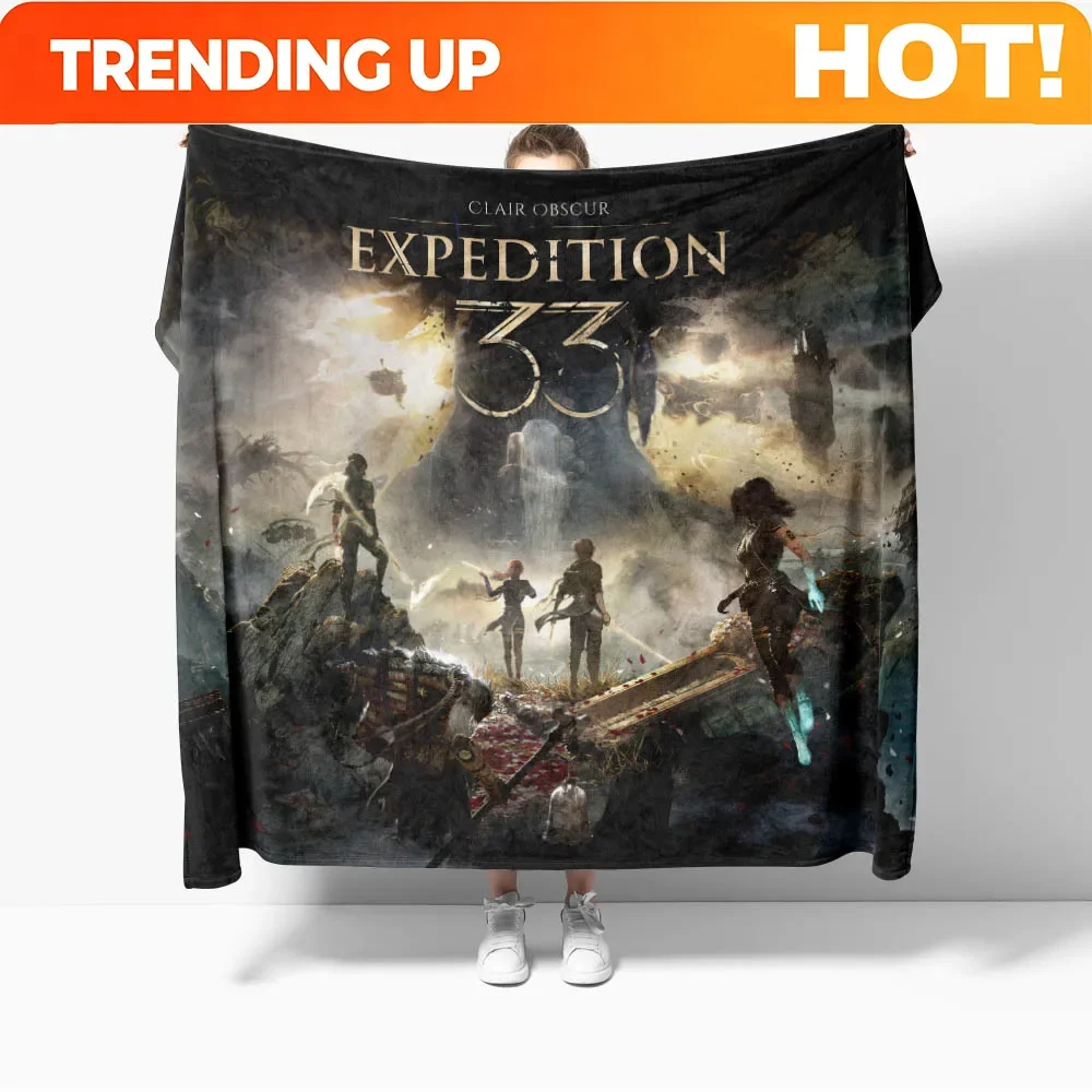 Customization Clair Obscur：Expedition 33 Blankets Soft Warm Flannel Game Throw Blanket Bedding for Bed Living room Home Sofa