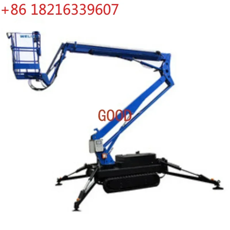 TAO 360 Spin 8-16m 250kg Towable Telescopic Arm Articulated Boom Lift Electric or Hydraulic Cherry Picker Spider Boom Lift