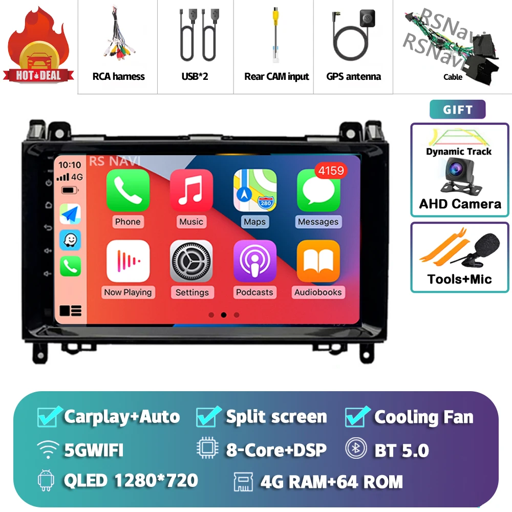 Android 15 Voor Benz Sprinter Volkswagen Crafter 2006-2016 2K QLED Android Autoradio Multimedia Video Player GPS stereo CarPlay
