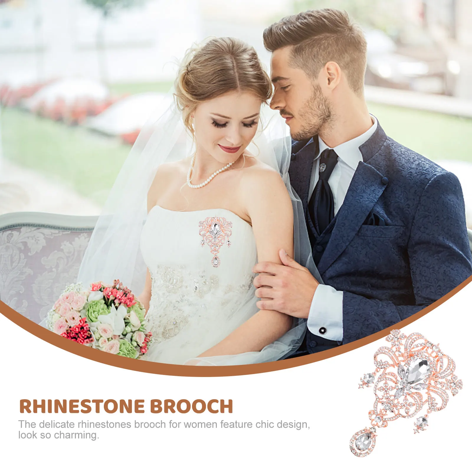 

2 Pcs Corsage Brooch Brooches for Women Unique Ornament Clothing Jewelry Alloy Irregular Rhinestone Pin Bride