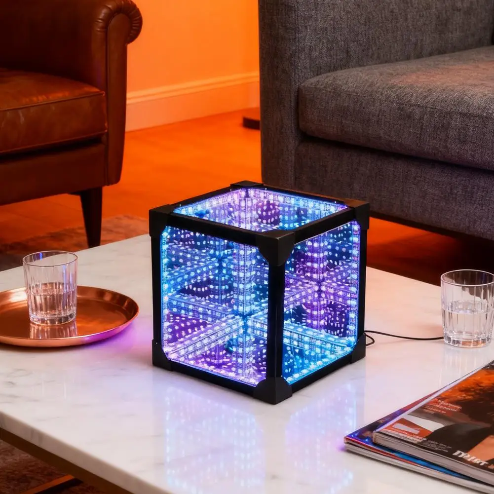 

X49A-3D Cube Abyss Desktop Atmosphere Light Novelty Portable Night Gaming Light Atmosphere Light Cool And Colorful Decorati W8I6