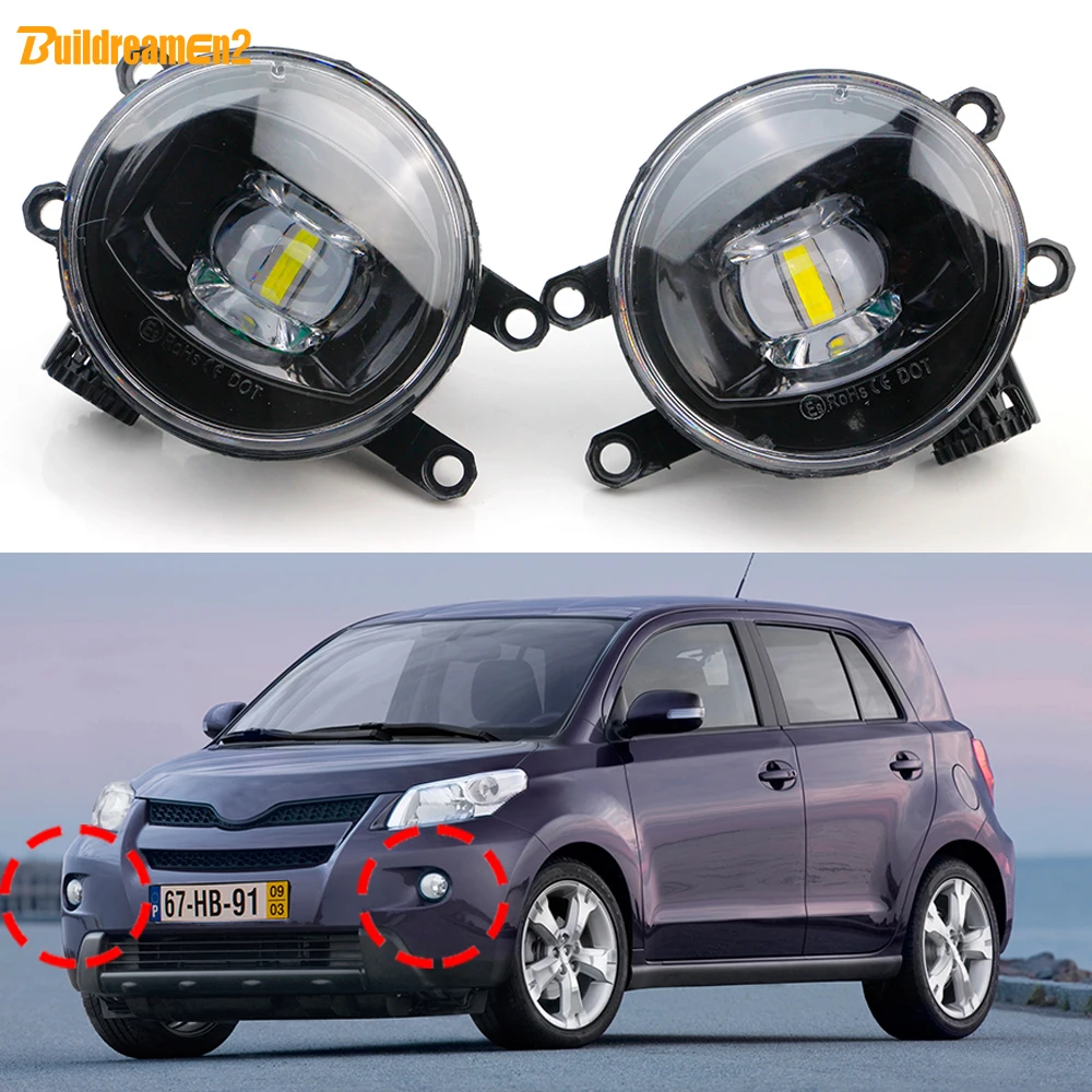 2 Pcs Car No Error LED Lens Fog Light DRL H11 For Toyota Urban Cruiser (_P1_) 2007 2008 2009 2010 2011 2012 2013 2014 2015 2016