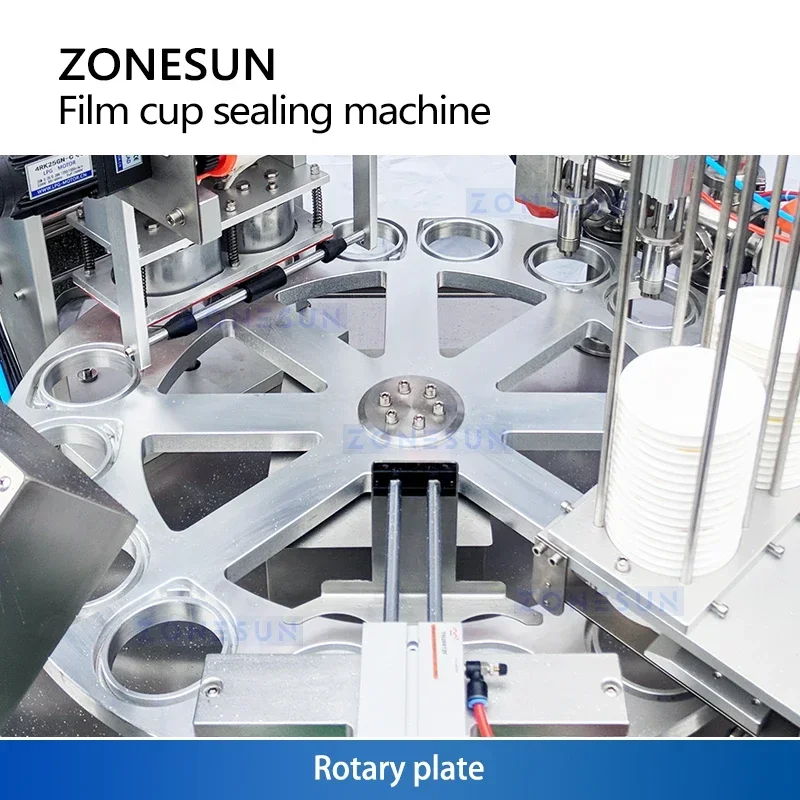 ZONESUN ZS-AFS1800 Máquina automática de llenado y sellado de tazas Máquina de llenado de tazas rotativa Máquina de sellado de tazas de yogur