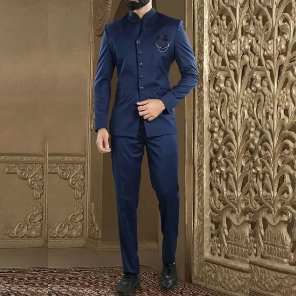 Trajes formales para hombre, conjunto de chaqueta y pantalones de 2 piezas, chaqueta ajustada con solapa y un solo pecho personalizada, chaqueta ajustada de lujo para fiesta de graduación y boda