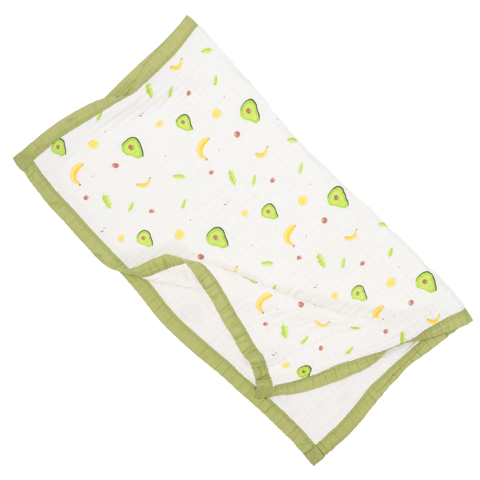 

Baby Bath Towel 110x110cm Muslin Swaddle Blanket Newborn Boys Soft Cotton Absorbent Nursery Swaddling Avocado Edge