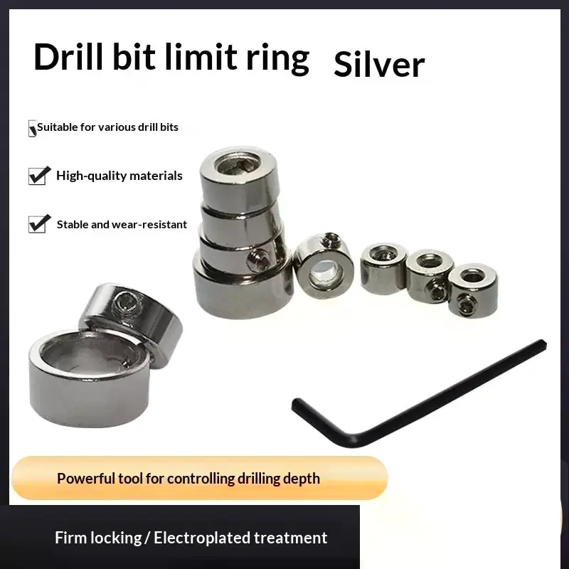 

8/9Pcs Drill Bit Locator Woodwork Tools Drill Stoper Collar Set 3-16mm Depth Stop Collars For Ring Positioner With Wrench