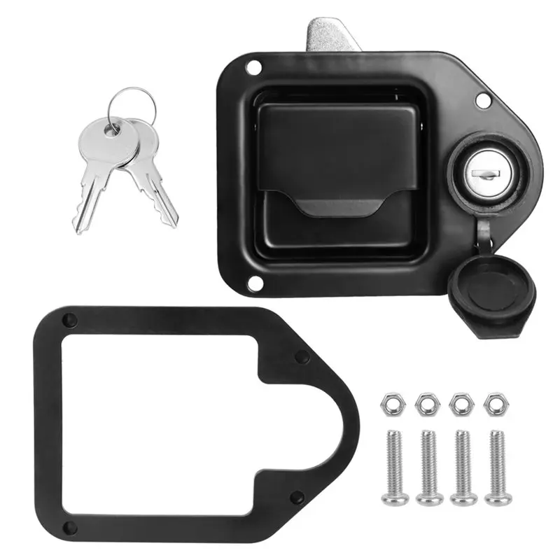 NEW HOT In Stock-Trailer Tool Box Lock Recessed Panel Design With Keys Screws Waterproof Cover For RV Truck Door Tool Box Access