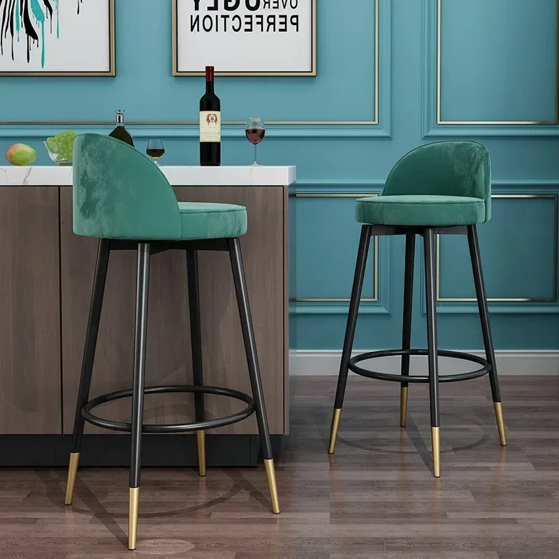 For Design Kitchen Chair Luxury Design Orange High Bar Stools Nordic Luxury Home Modern Chaises Salle Manger Interior Decoration - view 3