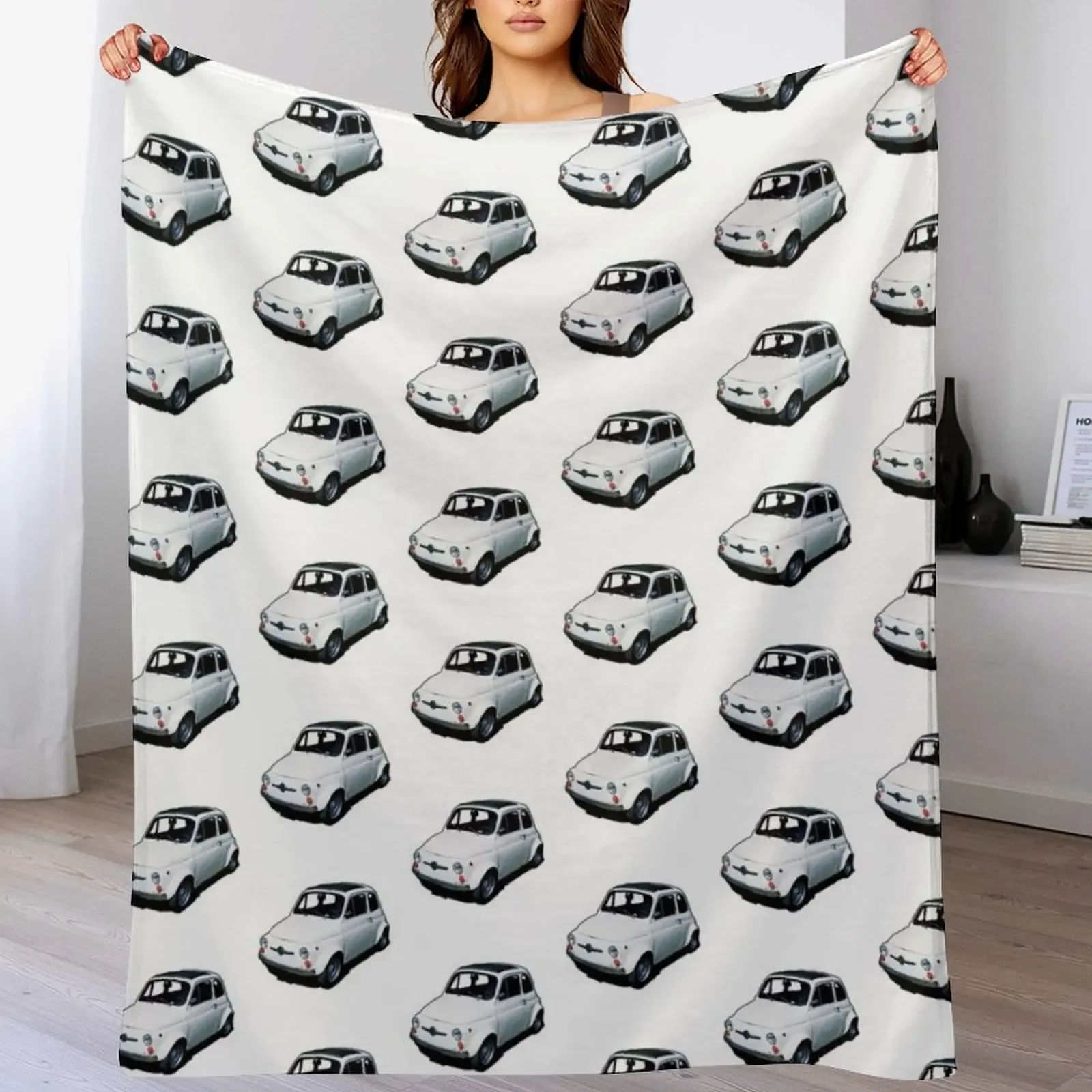 Fiat 500 Throw Blanket Vintage Hairy For Decorative Sofa Camping Blankets