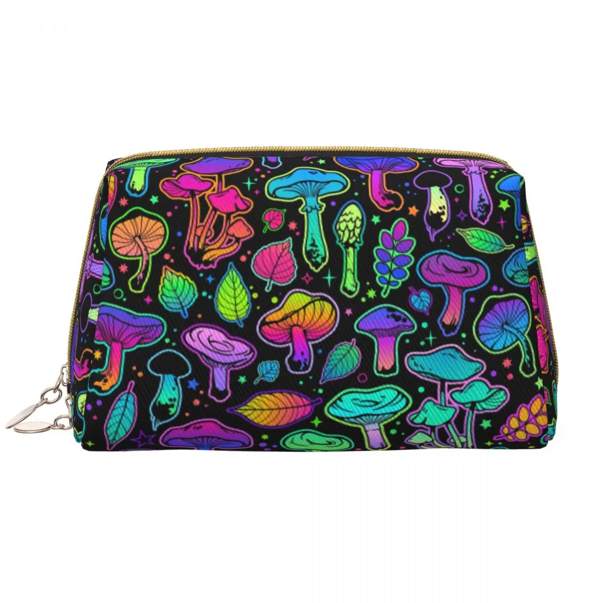 Psychedelic Magic Rainbow Mushrooms Cosmetic Bag Women Big Capacity Mysterious Boho Makeup Case Beauty Storage Toiletry Bags