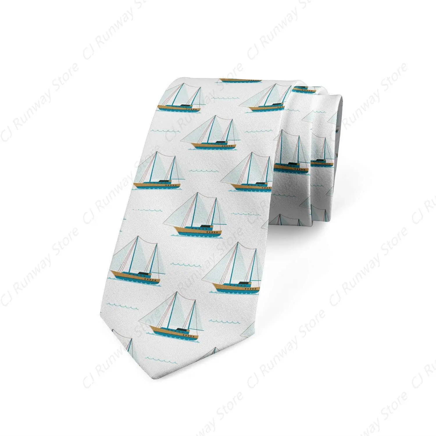 Hot Air Balloons In The Sky Necktie Alaska Fishing Boat Ties Novelty Tie Men'S Unique Accessories Wedding Party Business Gift