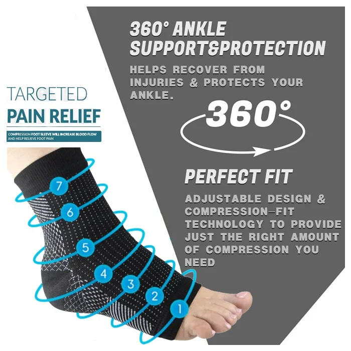 1 Pair Copper Infused Compression Socks Ankle Support Pain Relief Socks Foot Anti-Fatigue Compression Sport Running Yoga Socks