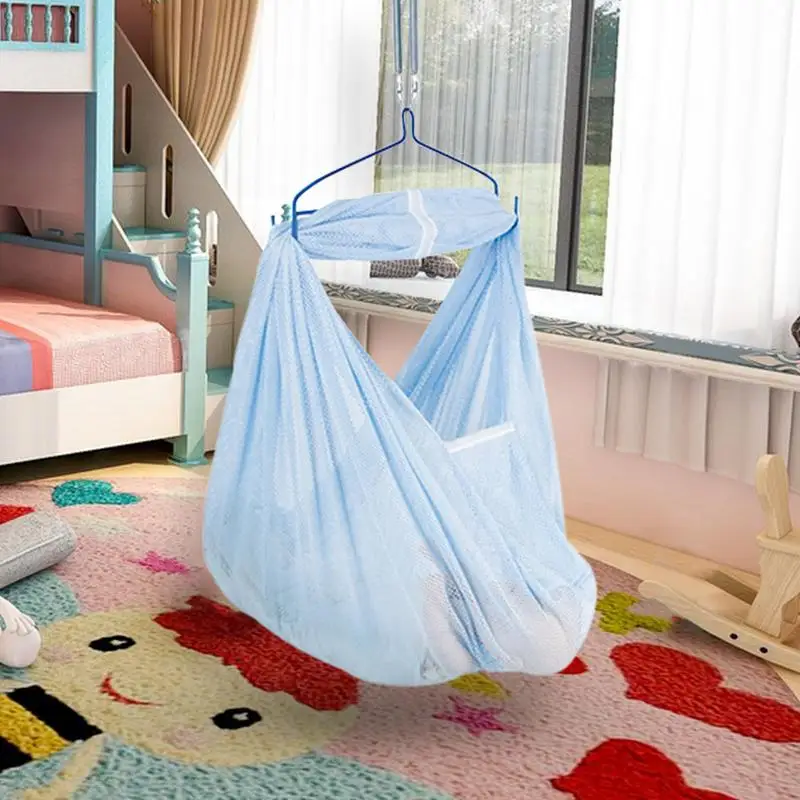 Tempat tidur gantung ayunan bayi, tempat tidur gantung portabel untuk bayi balita dalam ruangan