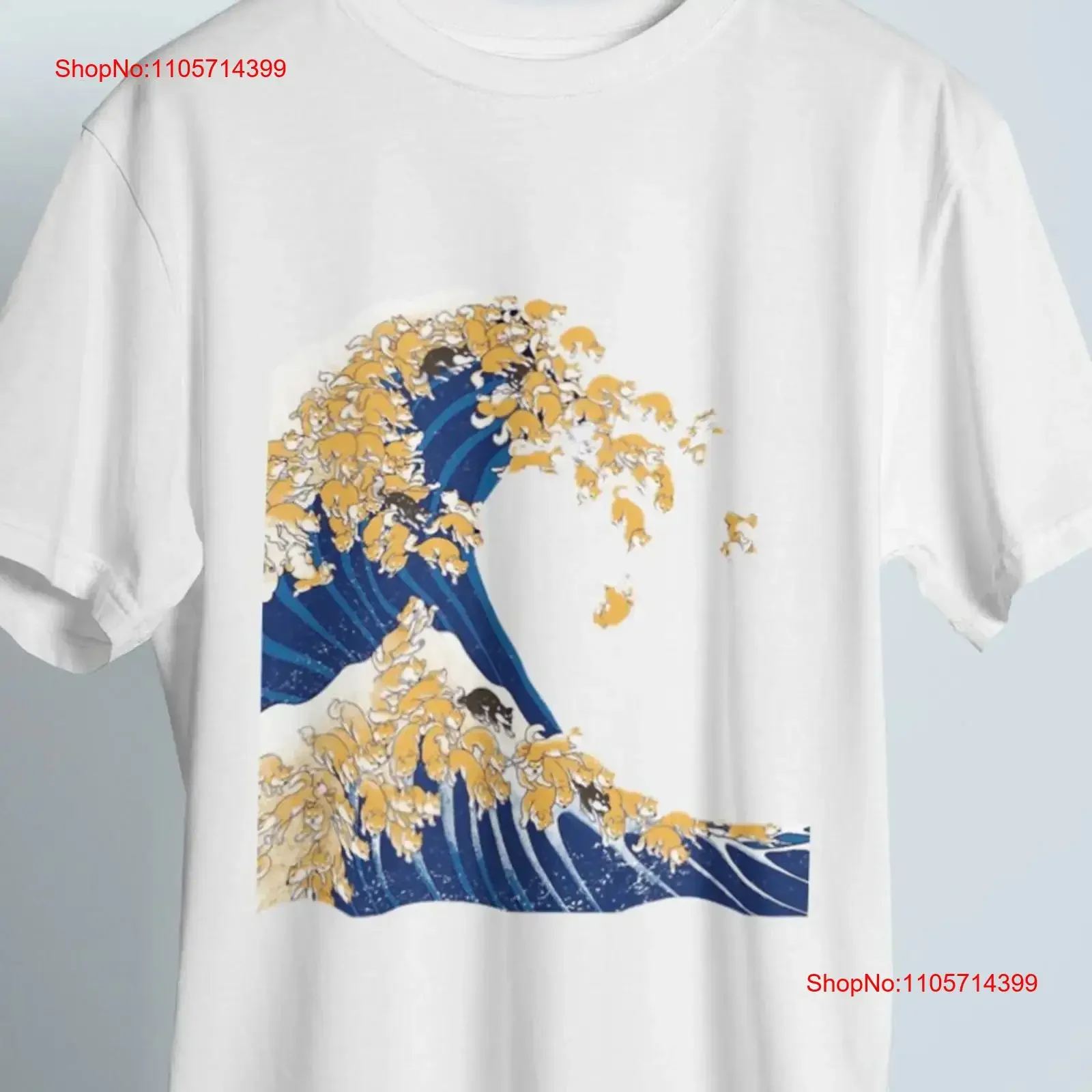 Shiba Inu The Great Wave Night Scene Classic T Shirt Japanese Inspired Kanagawa 1992 Culture Weave vintage Washed fashion homme
