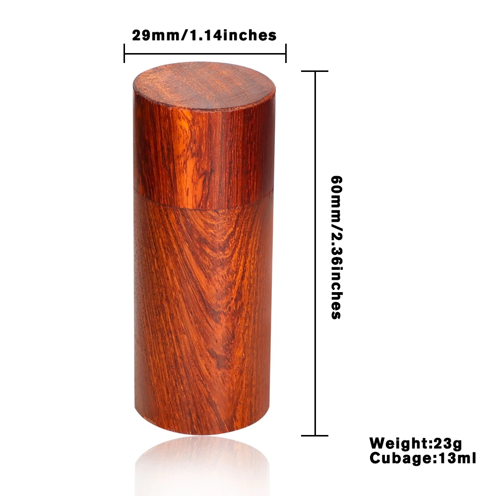 LeafMan Rosewood Wooden Herb Container Natural Fresh Wood Scent Airtight Stash Jar Seal Tobacco Herb Pocket Size