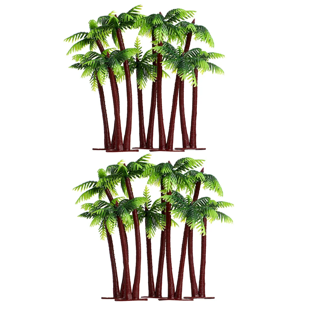 

15pcs Mini Coconut Tree Micro Landscape Diy Decoration Plastic Artificial Palm For Aquarium Fish Tank Decor Green Scenery
