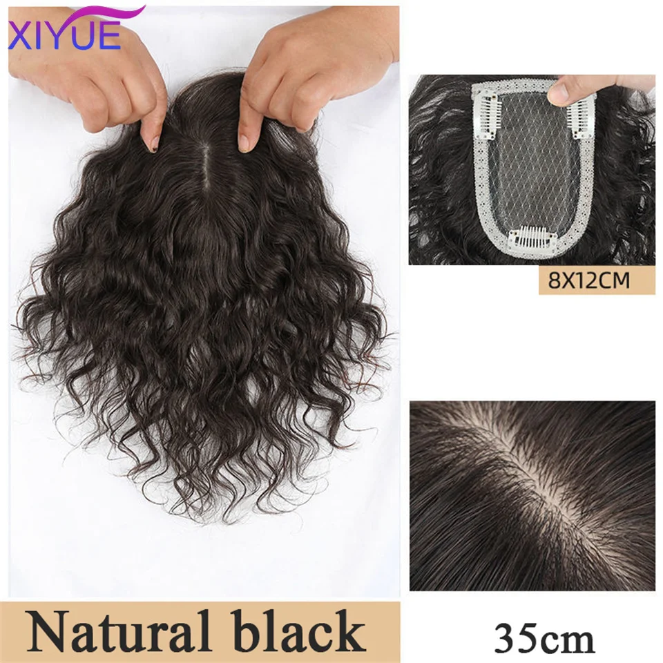 3D Bangs Invisible Seamless Head Hair Water Ripple Hair Air Bangs Head Overhead Natural Invisible Replacement Cover White Hair