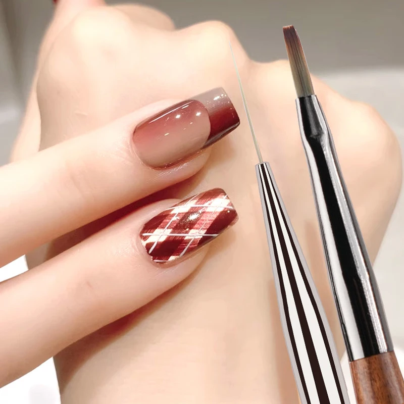 Nail Art Brush Checker Nail Drawing Painting Liner Brush Nail Art Tool Acrylic UV Gel Painting Brushes DIY Design Manicure Tools