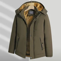 Parka à prova de vento para homens, casacos grossos de pele quente, streetwear com capuz masculino, sobretudos de neve, 5XL, inverno