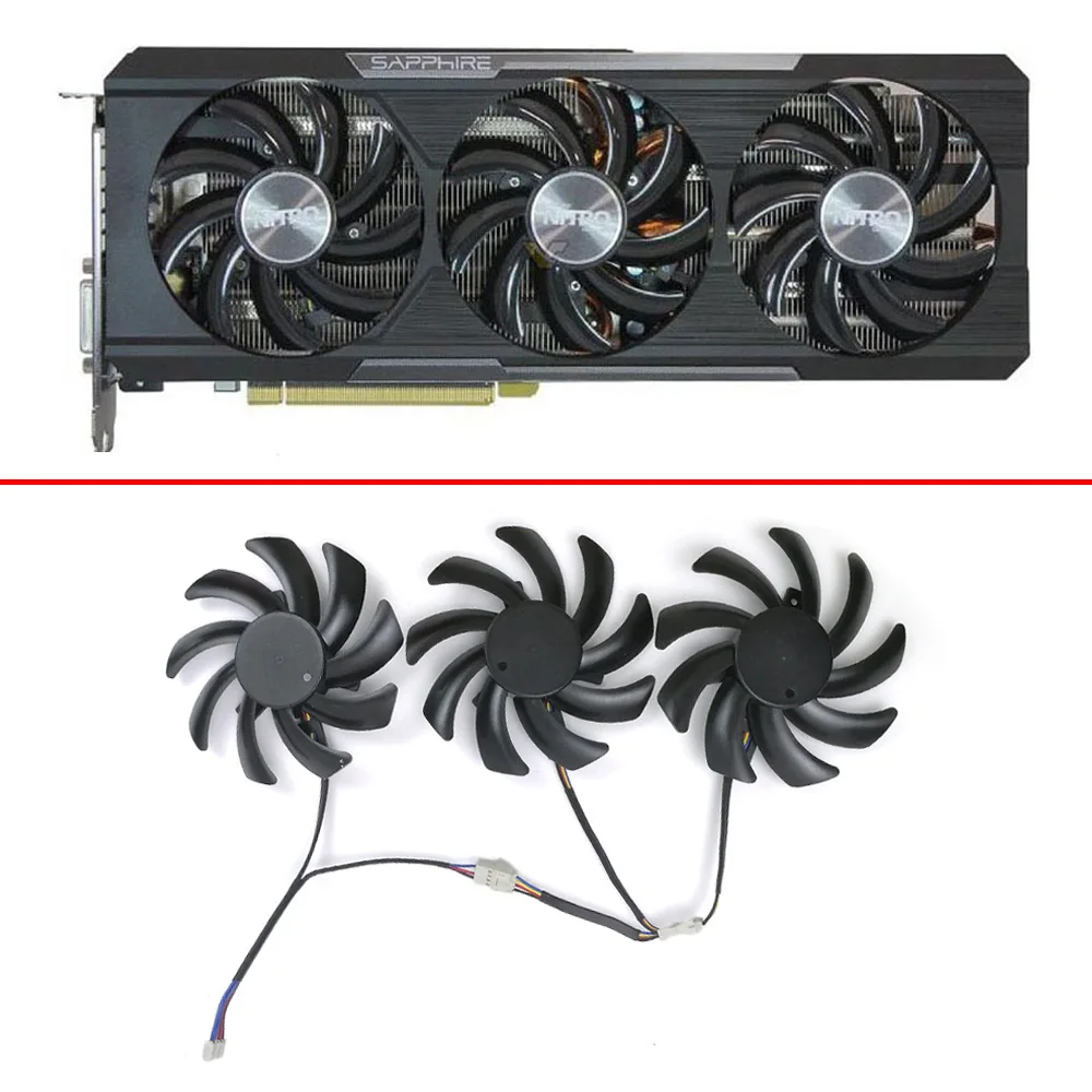 

3pcs4pin85mm FDC10H12S9-C R9 290X/390/390X Gpu Vga Cooler для Sapphire R9-290X R9 390 8G Nitro R9 390X 8G D5 Tri-X видеокарта