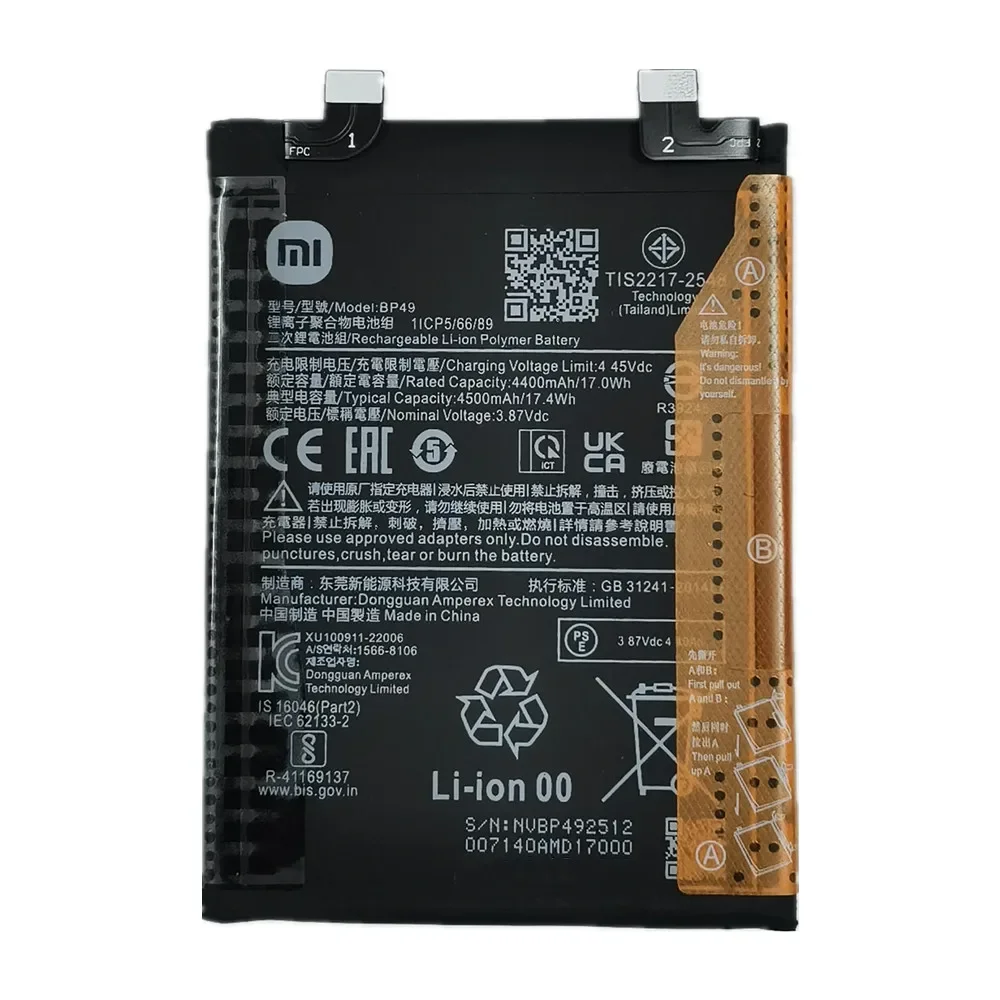 Batterie de téléphone d'origine pour Xiaomi Redmi K40S, batterie d'origine pour casque F4 5G, musicien 49, 2024 mAh, expédition rapide, 4500 ans