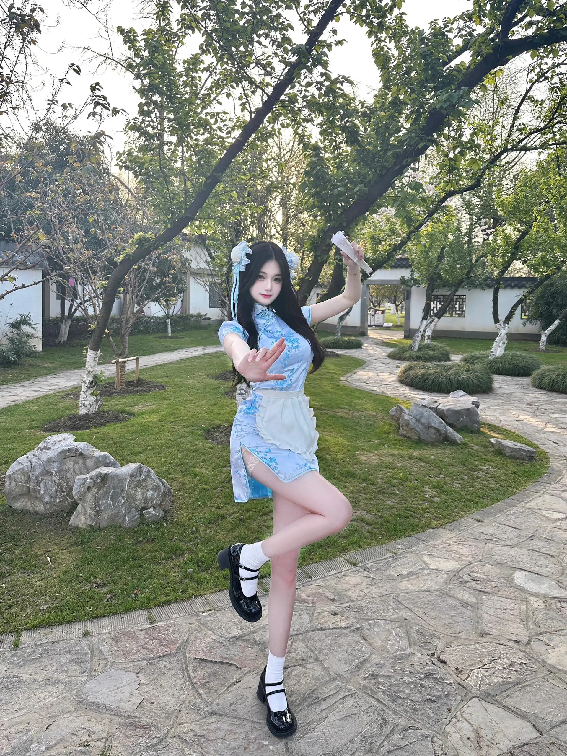 New Chinese Sle  Dr ort Sve ort  Daily Wear Soft Girl Maid orm loween Cisas Cosplay ...