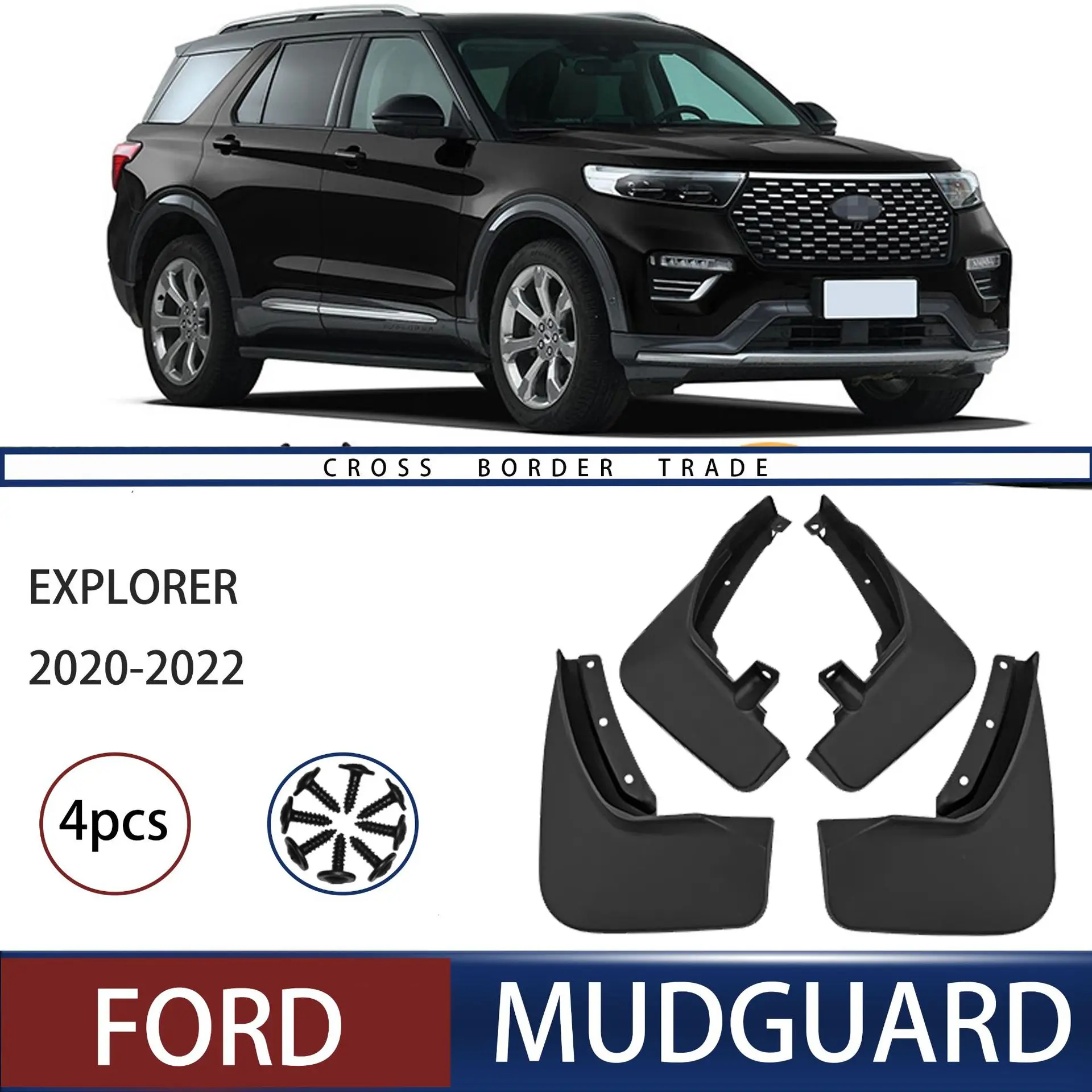 

FOR Ford Explorer 2020-2022 Car Molded Mud Flaps Splash Guards Mudguards Front Rear Styling Front Rear Car Accessories